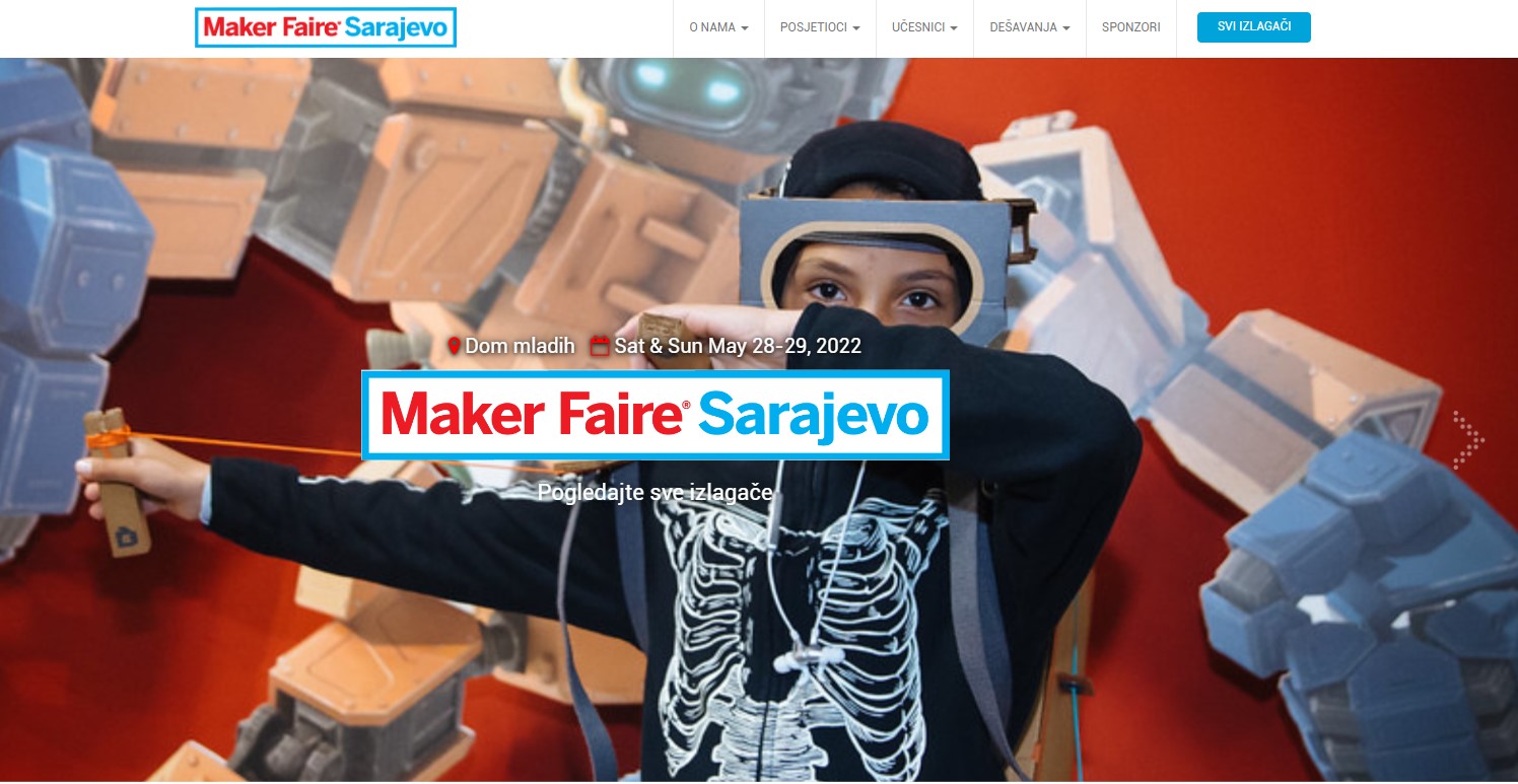 Naslovnica službenih stranica Maker Faire Sarajevo
